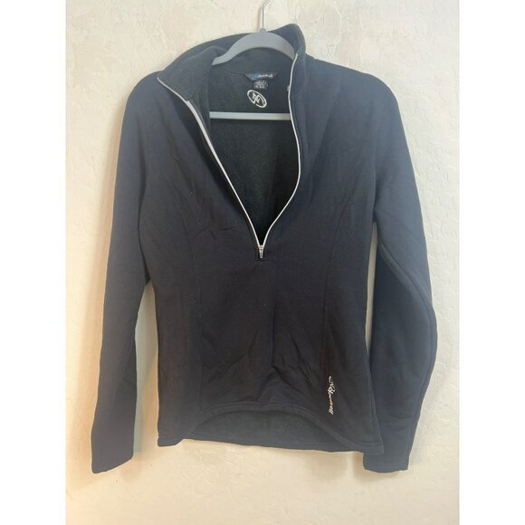 Women Cloudveil Half Zip Warm Up Jacket Sz M Black Cozy - Picture 1 of 9